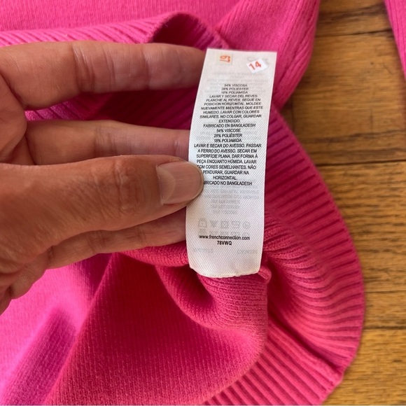 NEW French Connection Cosysoft Raglan Crew Sweater Prosecco Pink Medium NWT - Picture 5 of 6